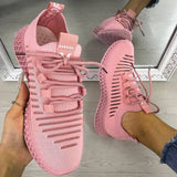 Damen Masche Atmungsaktiv Perforierte Sneakers