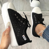 Damen Lässig Plateau Perforierte Schuhe