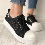 Damen Lässig Plateau Perforierte Schuhe