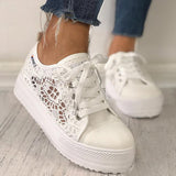 Damen Lässig Plateau Perforierte Schuhe