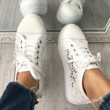 Damen Lässig Plateau Perforierte Schuhe