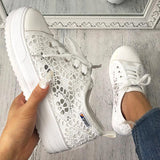 Damen Lässig Plateau Perforierte Schuhe