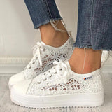 Damen Lässig Plateau Perforierte Schuhe