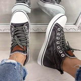 Damen Mittel Top Leinwand Denim Übergroße Schuhe
