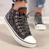 Damen Mittel Top Leinwand Denim Übergroße Schuhe