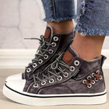 Damen Mittel Top Leinwand Denim Übergroße Schuhe