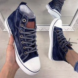 Damen Mittel Top Leinwand Denim Übergroße Schuhe