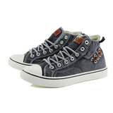 Damen Mittel Top Leinwand Denim Übergroße Schuhe
