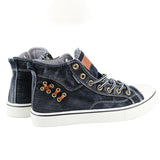 Damen Mittel Top Leinwand Denim Übergroße Schuhe