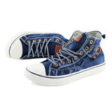 Damen Mittel Top Leinwand Denim Übergroße Schuhe