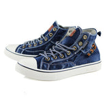 Damen Mittel Top Leinwand Denim Übergroße Schuhe