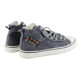 Damen Mittel Top Leinwand Denim Übergroße Schuhe