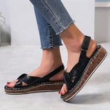 Riemen Slingback Kork Keilabsatz Sandale