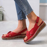 Riemen Slingback Kork Keilabsatz Sandale