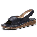 Riemen Slingback Kork Keilabsatz Sandale