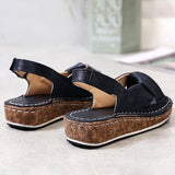 Riemen Slingback Kork Keilabsatz Sandale