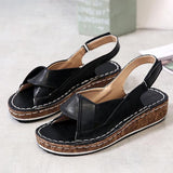 Riemen Slingback Kork Keilabsatz Sandale