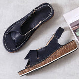 Riemen Slingback Kork Keilabsatz Sandale