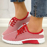 Mesh Schlupf Schnürung Laufschuhe Rot Schwarz