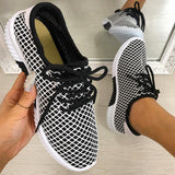 Mesh Schlupf Schnürung Laufschuhe Rot Schwarz