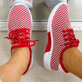 Mesh Schlupf Schnürung Laufschuhe Rot Schwarz