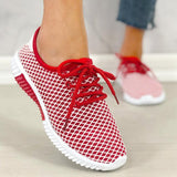 Mesh Schlupf Schnürung Laufschuhe Rot Schwarz