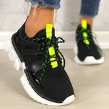 Flyknit Stoff Schimmernd Plateau Keilabsatz Sneakers Armeegrün