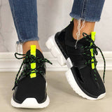 Flyknit Stoff Schimmernd Plateau Keilabsatz Sneakers Armeegrün