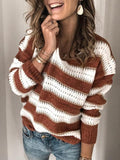 gestreifter langärmeliger leichter Pullover