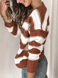 gestreifter langärmeliger leichter Pullover
