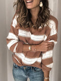 gestreifter langärmeliger leichter Pullover