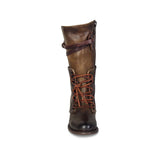 Kunstleder Schnürung-Stiefel Damen mit Verstellbarer Schnalle