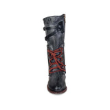 Kunstleder Schnürung-Stiefel Damen mit Verstellbarer Schnalle