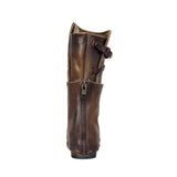 Kunstleder Schnürung-Stiefel Damen mit Verstellbarer Schnalle