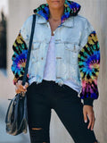 Tie-Dye Tassel Denim Jackenmantel