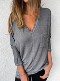 V Ausschnitt mit Tasche Sweatshirts
