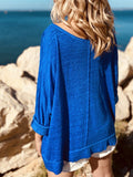 Minimalist Crew Ausschnitt Weiss Blau