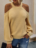 Gestrickt Baumwolle Pullover mit langen Ärmeln für Frauen