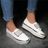 Strasssteine Plateau Sneakers mit Klettverschluss