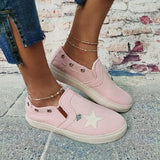 Canvas Stern Muster Slip-On Sneakers Blau