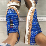 Stoff Muster Schlupf Flach Sneakers