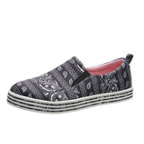 Stoff Muster Schlupf Sneakers Blau Grün Orange