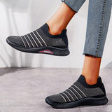 Perforiert Glitzersteine Gestreift Slip-On Sneakers Laufschuhe