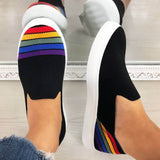 Regenbogen Streifen Schlupf Flach Sneakers