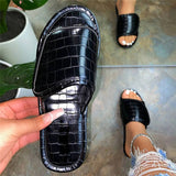 Glanz Lackleder Kariert Pantoffel