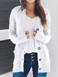 V Ausschnitt Cardigan mit Plastikschnalle