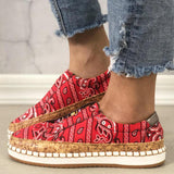 Stoff Muster Schlupf Flach Sneakers