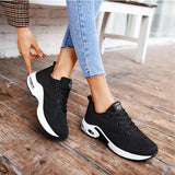 Sportlish Flyknit Stoff Bequem Keilabsatz Sneakers