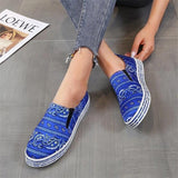 Stoff Muster Schlupf Sneakers Blau Grün Orange