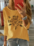 Rundhals Langarm Shirts aus Baumwollgemisch